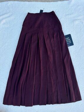 NWT Lulus Pleated Drop Waist A-Line Midi Skirt - XS